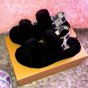 UGG® Logo Fluff Yeah Fur Slides